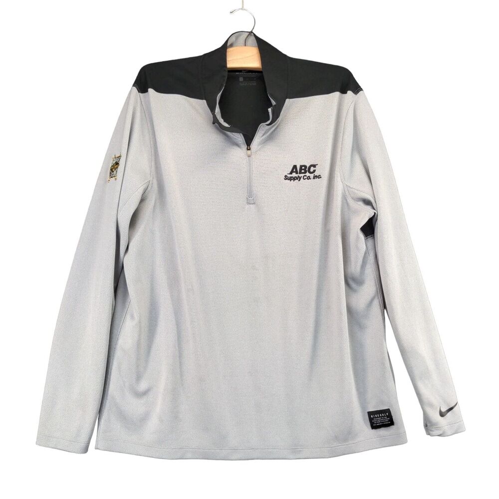 Nike Dri-Fit Brickyard Crossing 1/4 Zip Pullover Embroidered Logo Gray Size L